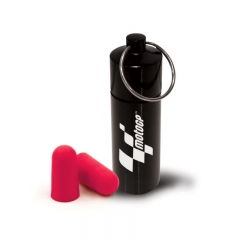 Les bouchons d'oreilles anti-bruit Fun Plugs de Acoufun sont fournis dans un étui rigide marqué du logo MotoGP