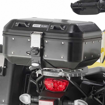 LESANM Top Case Moto, 35L Moto Quotidien Boîte de Rangement Verrouillable  Coffre en Plastique avec Dossier Souple Fixation Universelle pour Casque