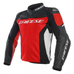 Blouson en cuir Dainese Racing 3 Leather Jacket - Rouge/Blanc/Noir