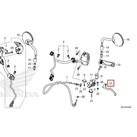 Levier accelerateur Honda - Ref : 17851-VA3-D01
